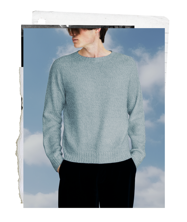 The "MAX" Crew Neck Sweater - Baby Blue Mélange (Men's)