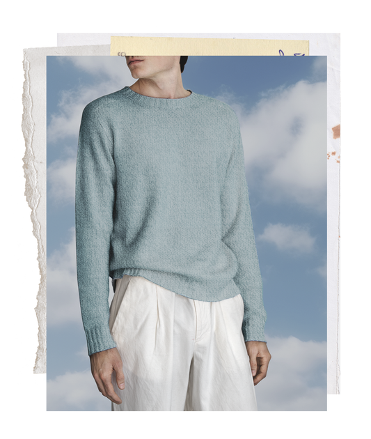The "MAX" Crew Neck Sweater - Baby Blue Mélange (Men's)