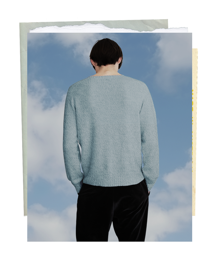 The "MAX" Crew Neck Sweater - Baby Blue Mélange (Men's)