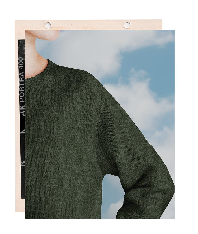 The "MAX" Crew Neck Sweater - Army Green Mélange (Women's)