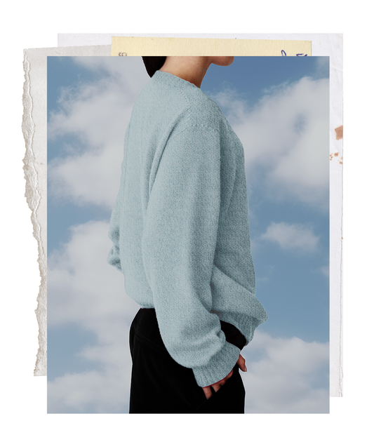 The "MAX" Crew Neck Sweater - Baby Blue Mélange (Women's)