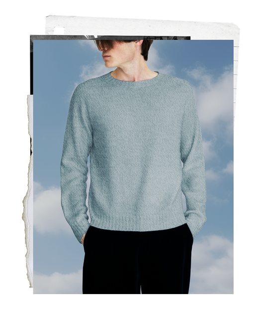 The "MAX" Crew Neck Sweater - Baby Blue Mélange (Men's)