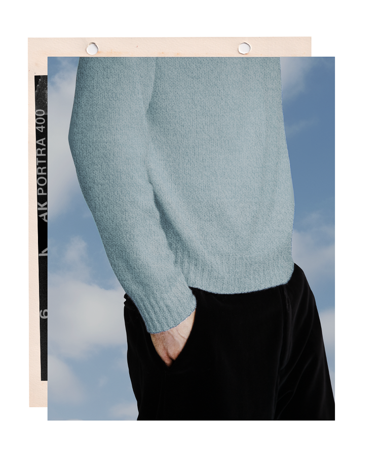 The "MAX" Crew Neck Sweater - Baby Blue Mélange (Men's)
