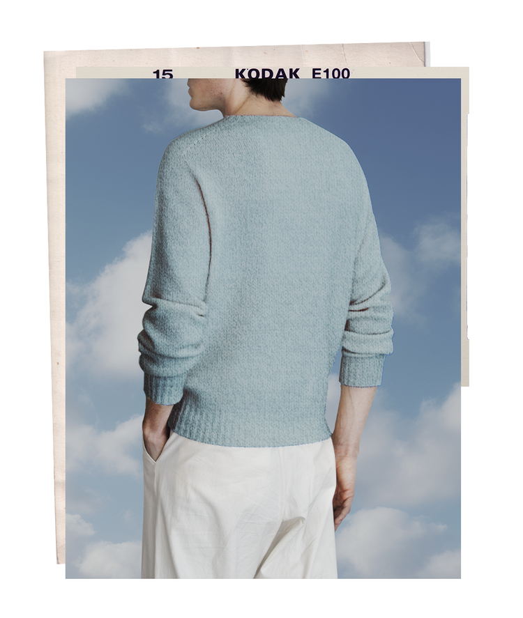 The "MAX" Crew Neck Sweater - Baby Blue Mélange (Men's)