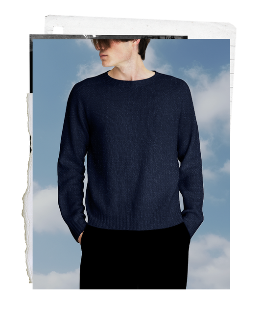 The "MAX" Crew Neck Sweater - Navy (Men's)