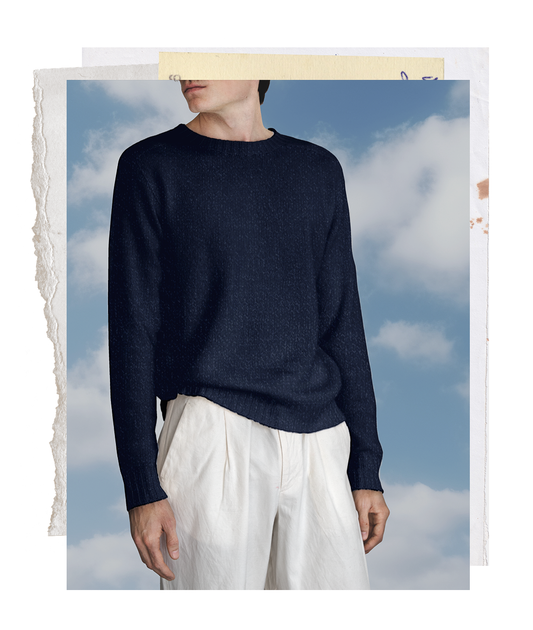 The "MAX" Crew Neck Sweater - Navy (Men's)