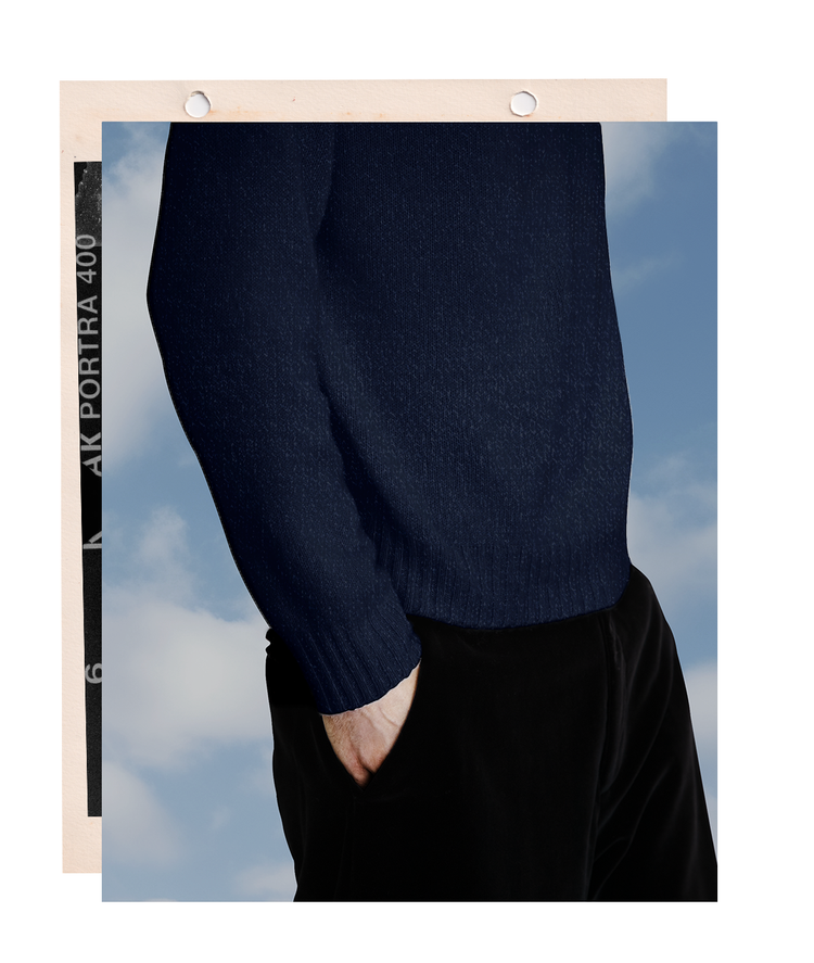 The "MAX" Crew Neck Sweater - Navy (Men's)