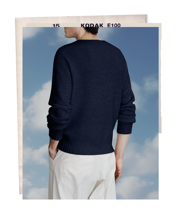 The "MAX" Crew Neck Sweater - Navy (Men's)