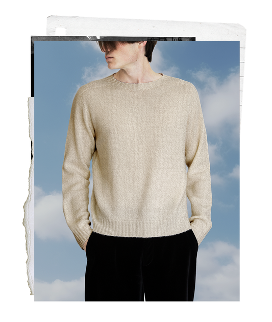The "MAX" Crew Neck Sweater - Sand Mélange (Men's)