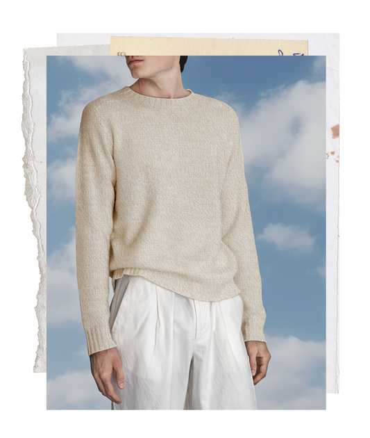 The "MAX" Crew Neck Sweater - Sand Mélange (Men's)