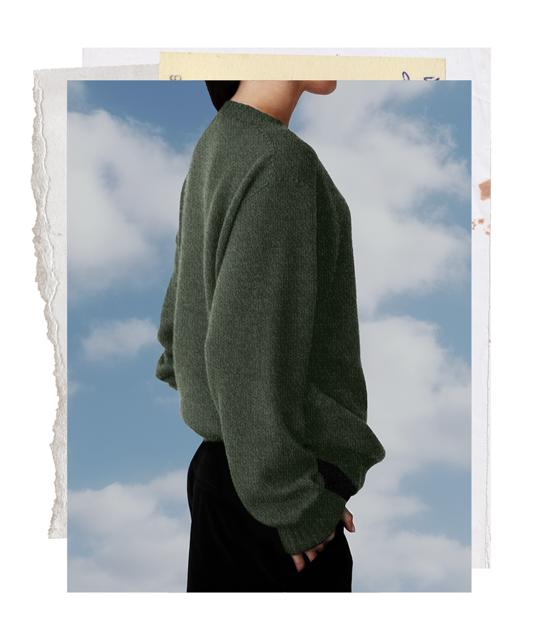 The "MAX" Crew Neck Sweater - Army Green Mélange (Women's)