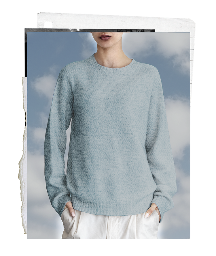 The "MAX" Crew Neck Sweater - Baby Blue Mélange (Women's)