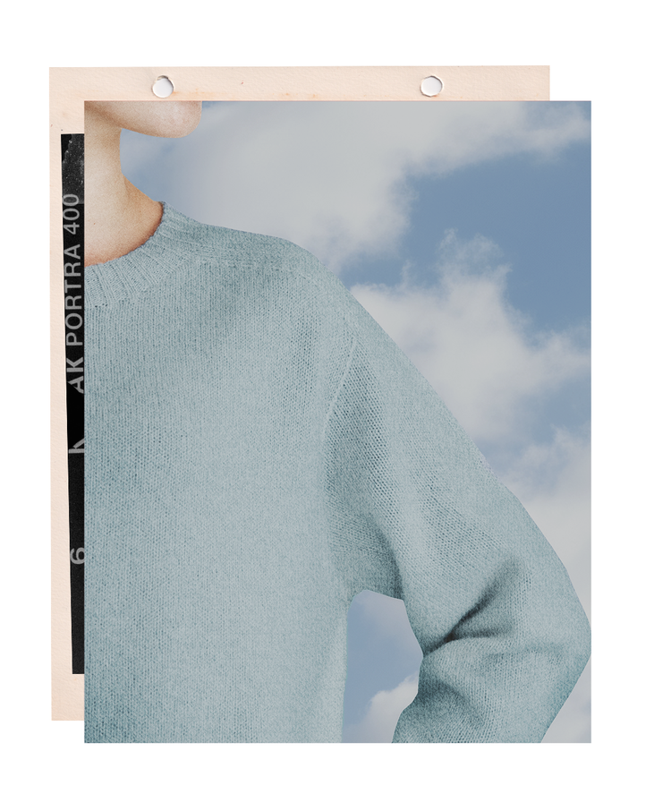 The "MAX" Crew Neck Sweater - Baby Blue Mélange (Women's)