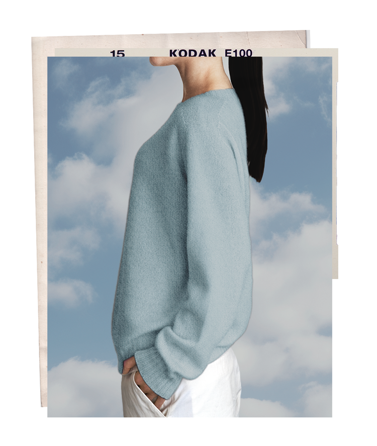 The "MAX" Crew Neck Sweater - Baby Blue Mélange (Women's)