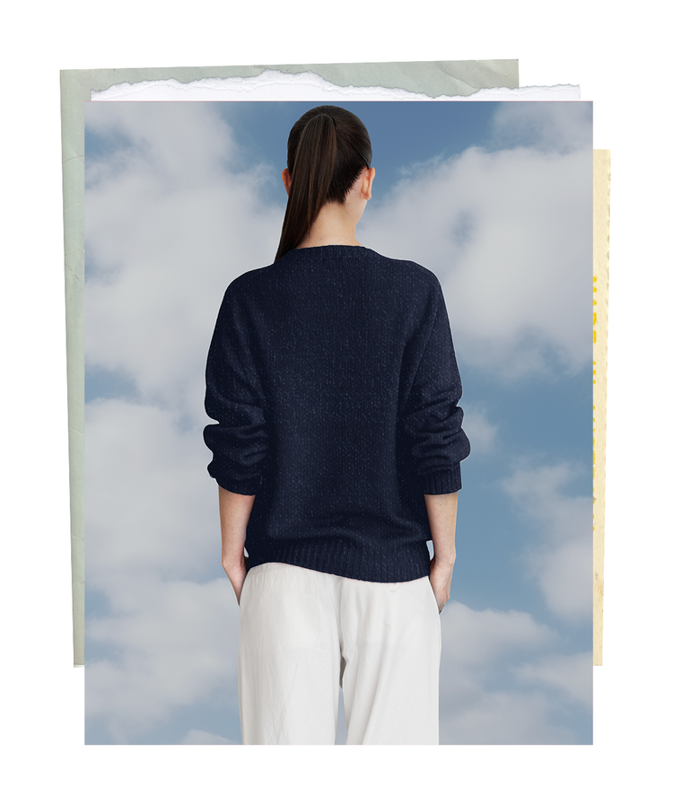 The "MAX" Crew Neck Sweater - Navy (Women's)
