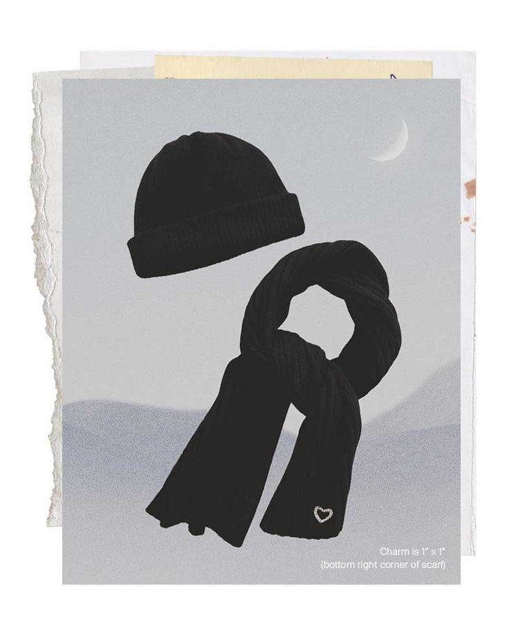 The "Cloud" Scarf & Beanie Bundle - Black
