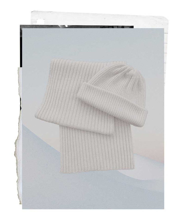 The "Cloud" Scarf & Beanie Bundle - Chalk